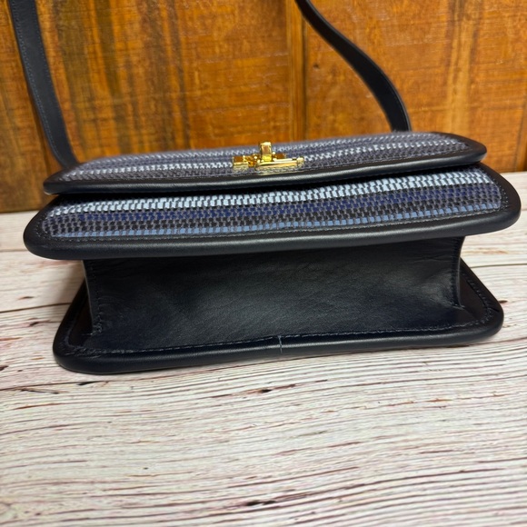 RALPH LAUREN Sophee Small Striped Woven Leather Crossbody - Picture 4 of 8